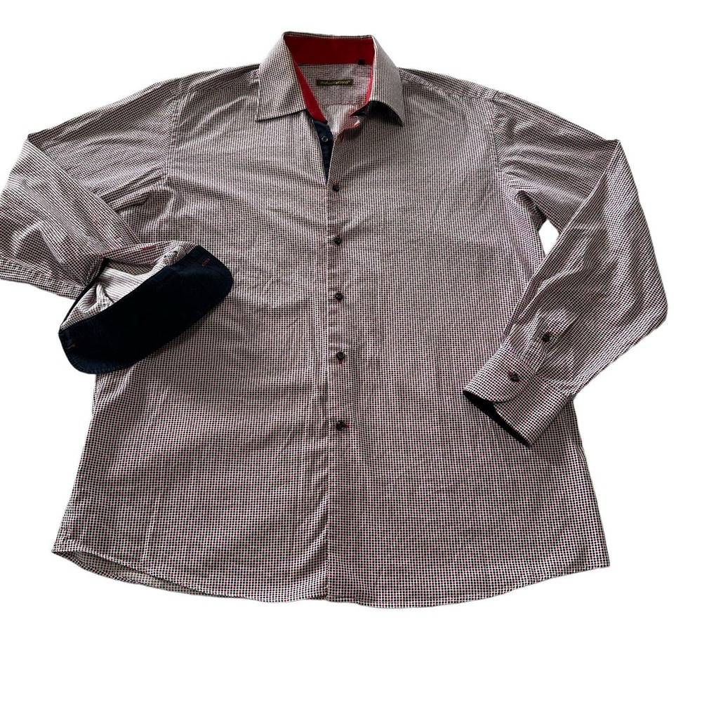 Andrea Bossi Dress Shirt Mens 17.5/44 Office Casual Long‎ Sleeve Button Up